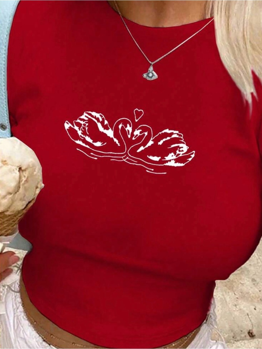 Red swan baby tee #55